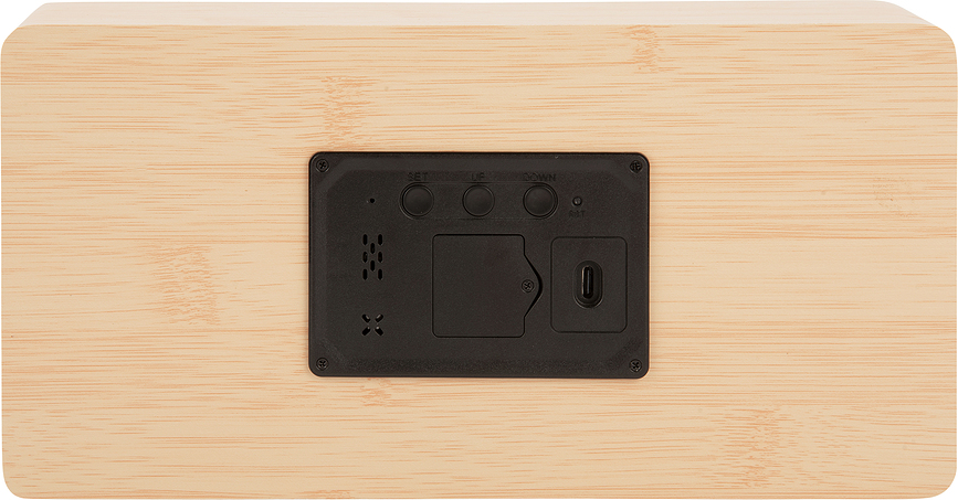 Boxed Réveil LED, bois clair