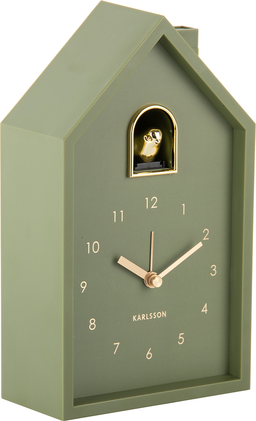 Budík Modern Cuckoo Oro svetlozelený