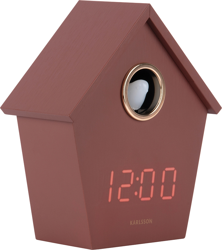 Budík Riqueza Cuckoo LED bordový