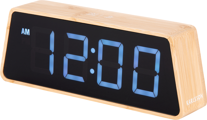 Budilica LED s promjenom boje bambus