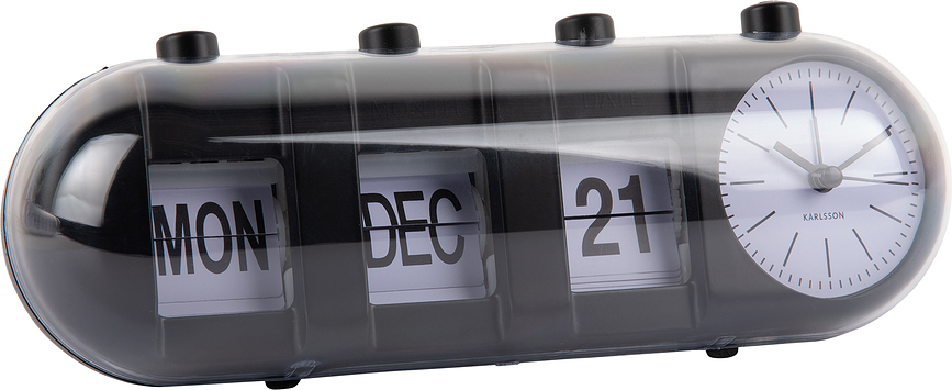 Budilica Retro preklopni kalendar žuta