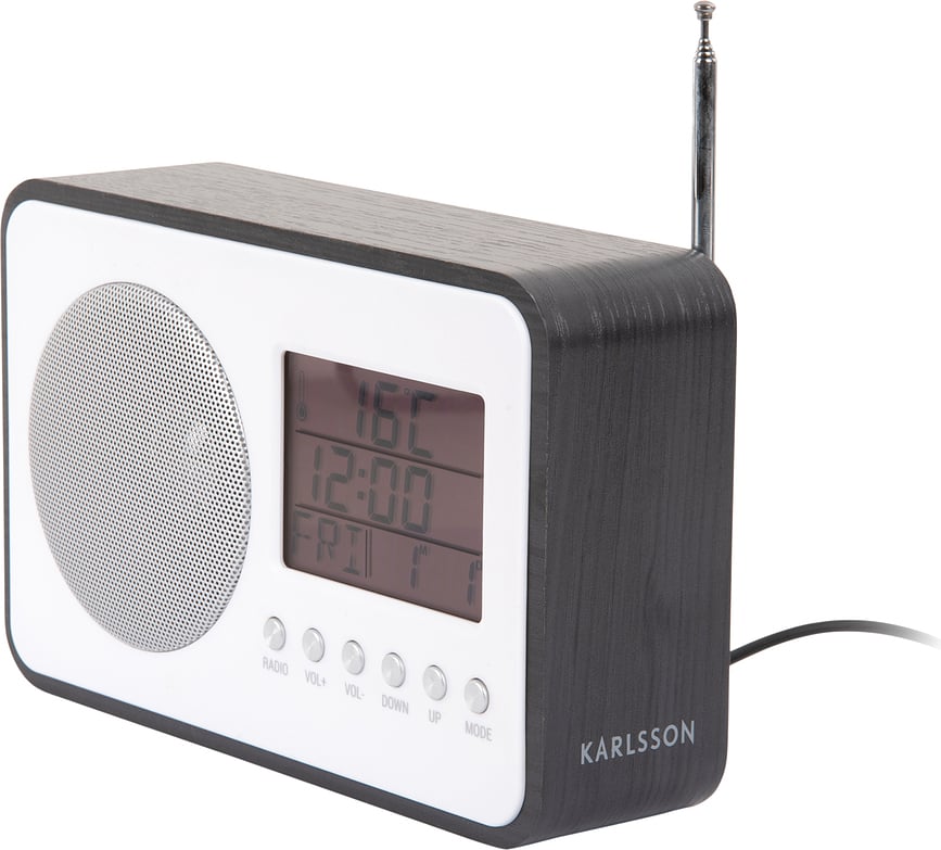 Budilica s FM radiom tamno drvo
