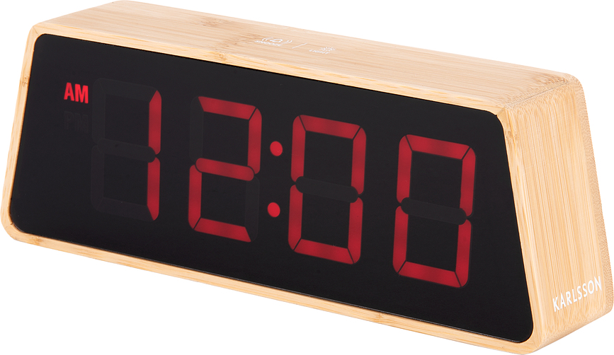 Budilka LED s spreminjanjem barve, bambusova