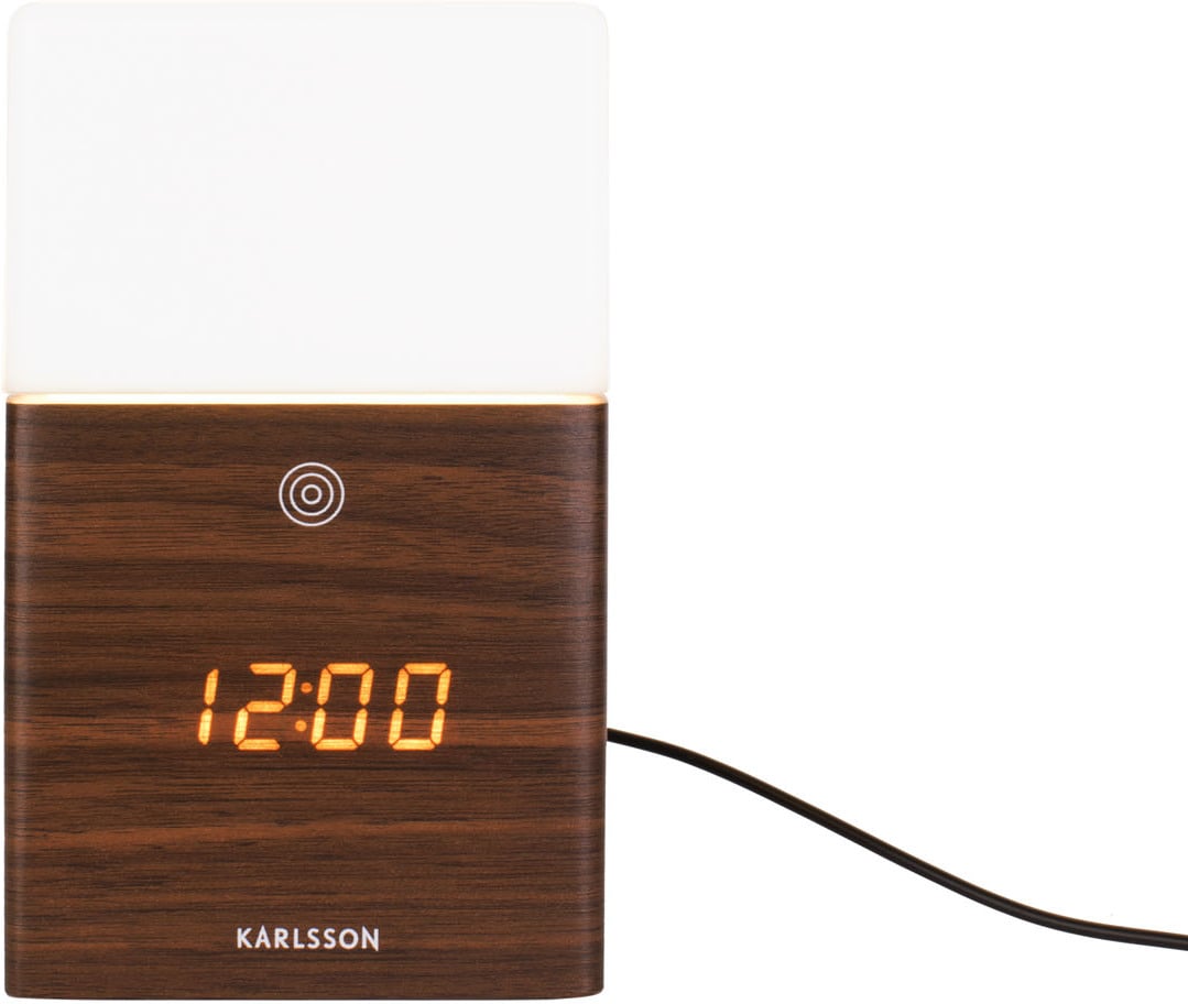 Budzik LED Frosted ciemne drewno
