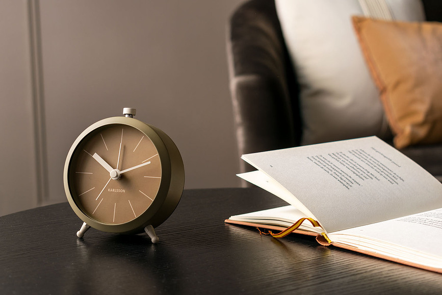 Button Budilka, črna, mat