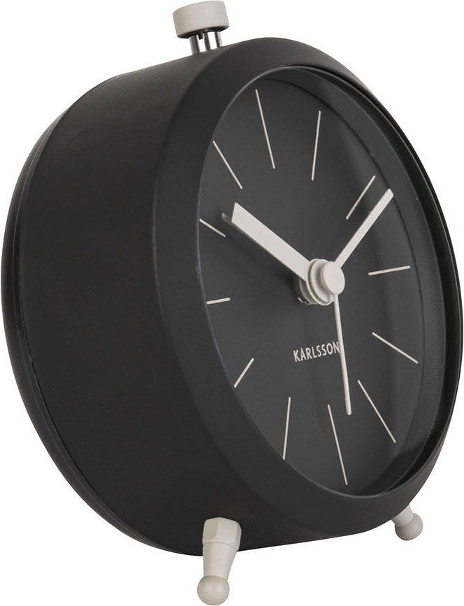 Button Budilka, črna, mat