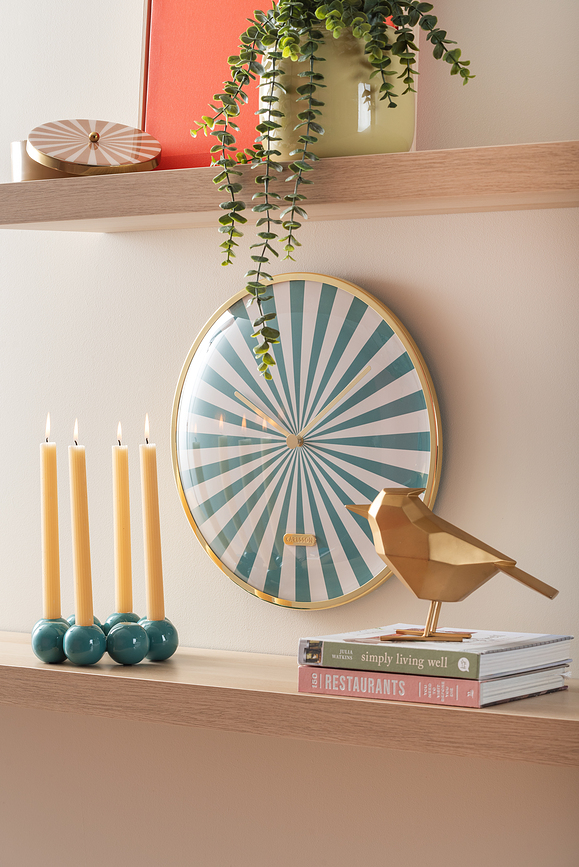 Candy Swirl Horloge Murale, marron et blanche