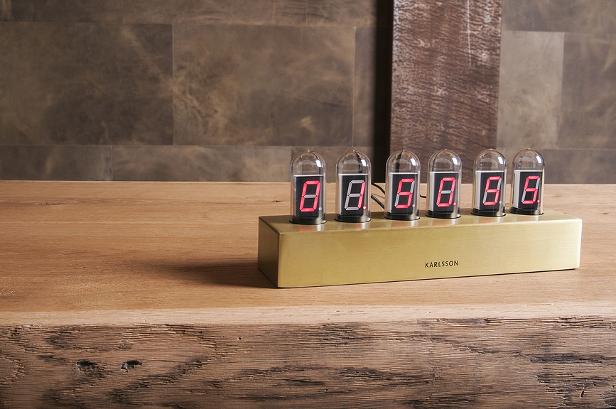 Cathode Horloge de Table, acier brossé