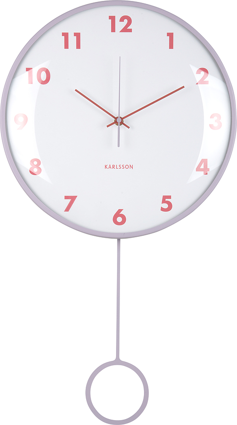Ceas de perete cu pendul Cheeky Dome, mov deschis
