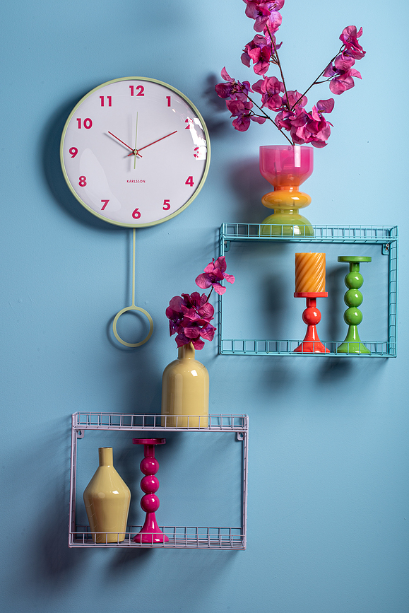 Cheeky Dome Horloge Murale à Pendule, bleu pastel