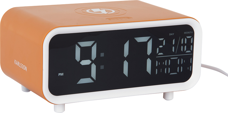 Chunky Réveil LED, avec chargement à induction, orange