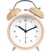 Classic Bell Alarm clock white wooden