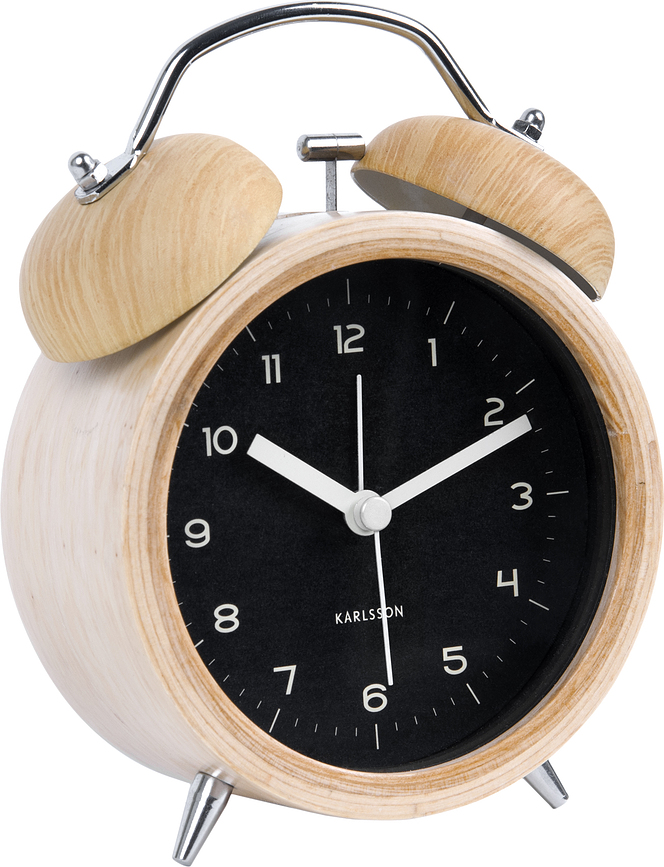 Classic Bell Réveil, en bois, blanc