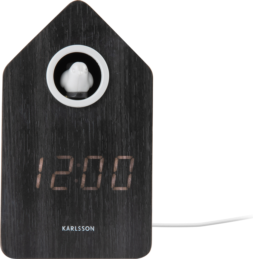 Cuckoo Budilica LED crno drvo