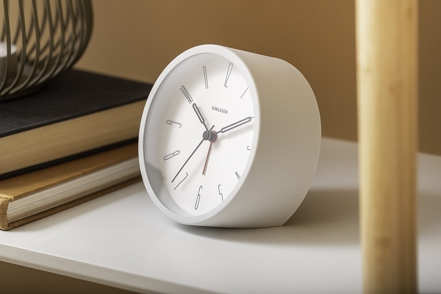 Reloj Despertador Belle Numbers, gris cálido