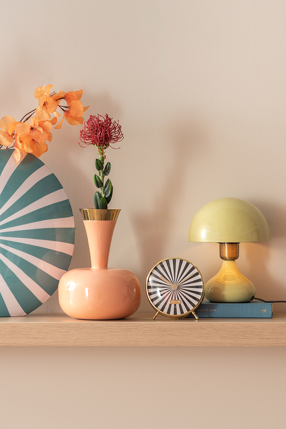 Despertador Candy Swirl, marrón y blanco