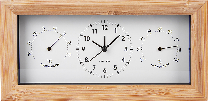 Despertador de bambú Neat, rectangular