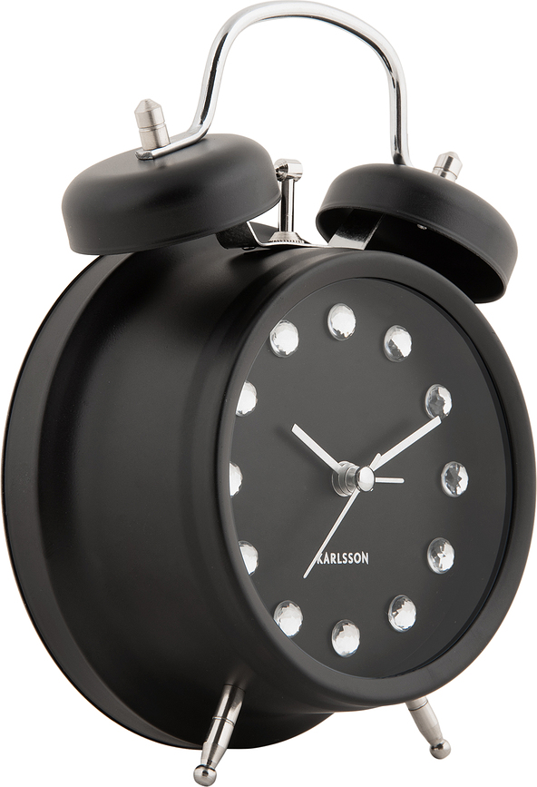 Despertador Glam Diamonds, 17 cm, blanco