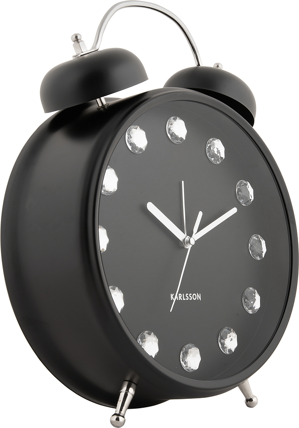 Despertador Glam Diamonds, 30,5 cm, blanco