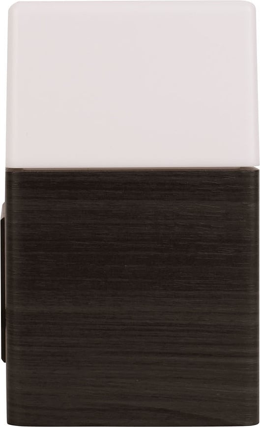 Despertador LED, efecto madera oscura, con pantalla esmerilada