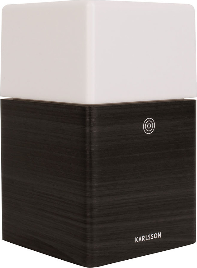 Despertador LED, efecto madera oscura, con pantalla esmerilada