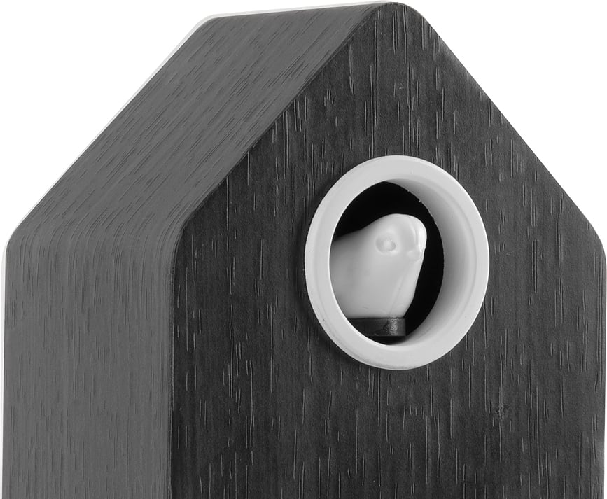 Reloj Despertador digital LED Cuckoo, de madera, negro