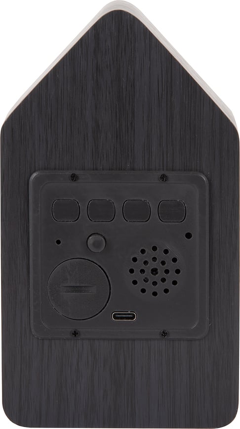 Reloj Despertador digital LED Cuckoo, de madera, negro