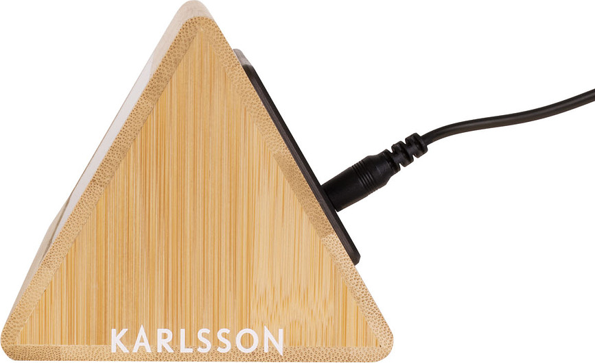 Despertador LED, de madera de bambú, modelo Triangle