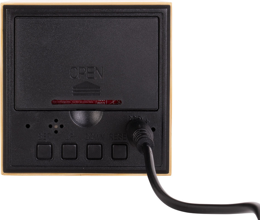 Despertador LED Mini Cubo, de madera de bambú