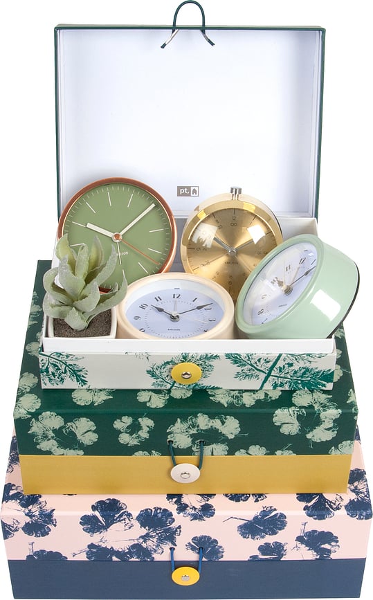 Despertador Minimal, acabado cobre, blanco