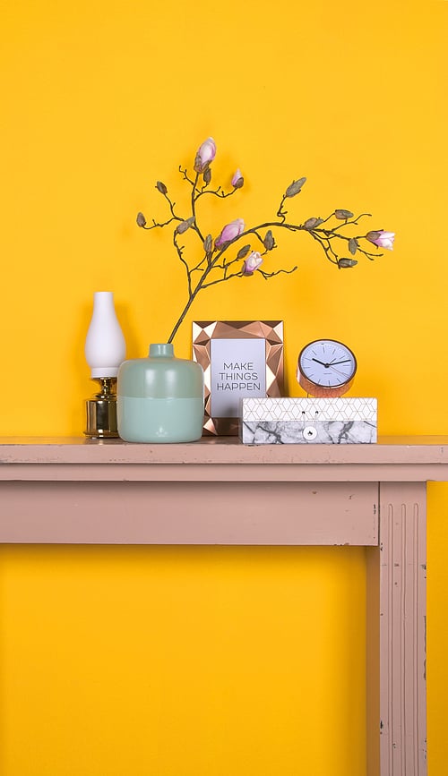 Despertador Minimal, acabado cobre, blanco