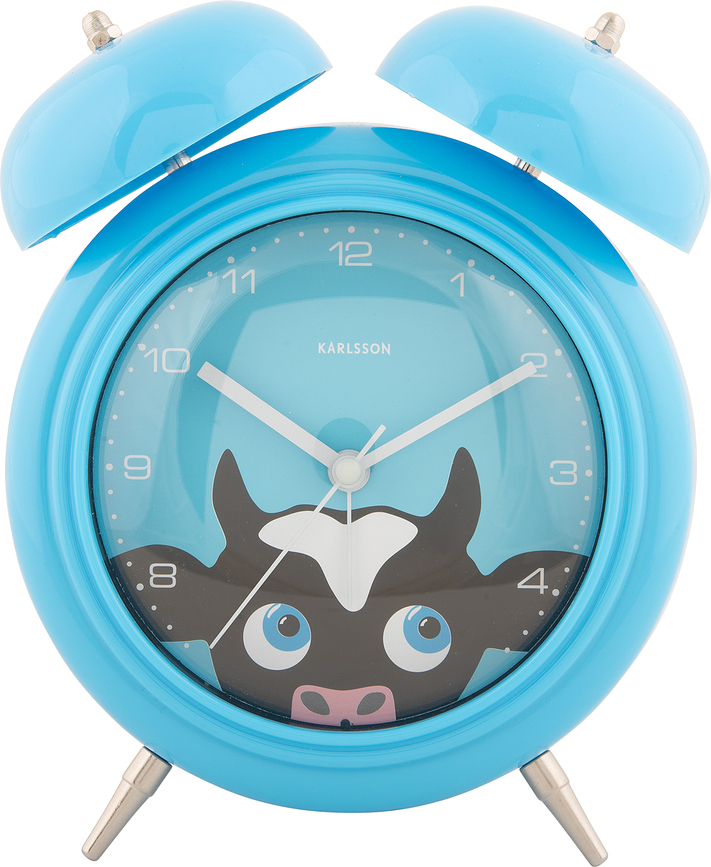 Despertador Peekaboo Cow, azul claro