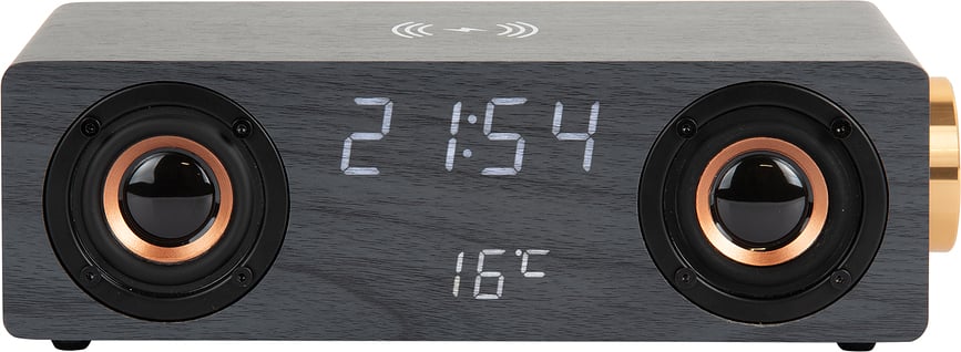 Despertador con cargador inalámbrico y altavoz Bluetooth, Classic BT Speaker Radio, radio, claro