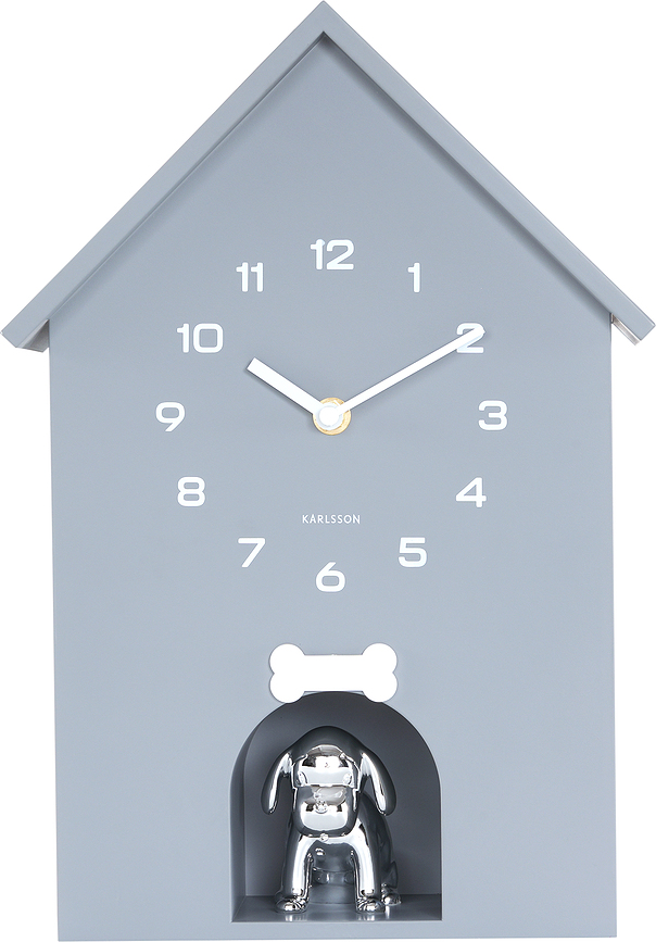 Dog House Horloge Murale, grise