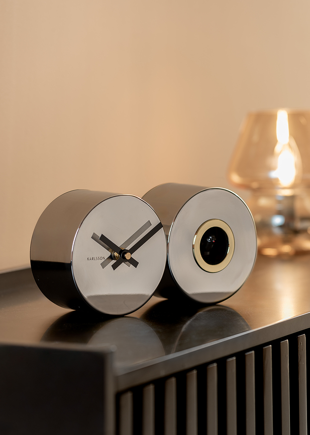 Duo Cuckoo Zidni Sat s kukavicom zlatni platinirani čelik