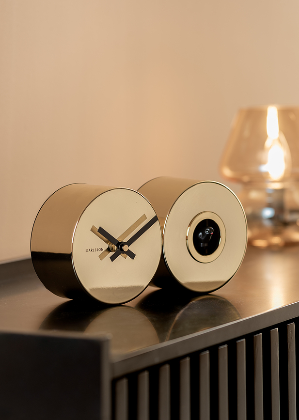 Duo Cuckoo Zidni Sat s kukavicom zlatni platinirani čelik