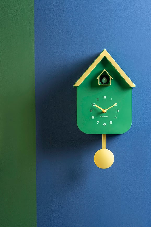 Dupla Color Cuckoo Horloge Murale à coucou, lavande-orange