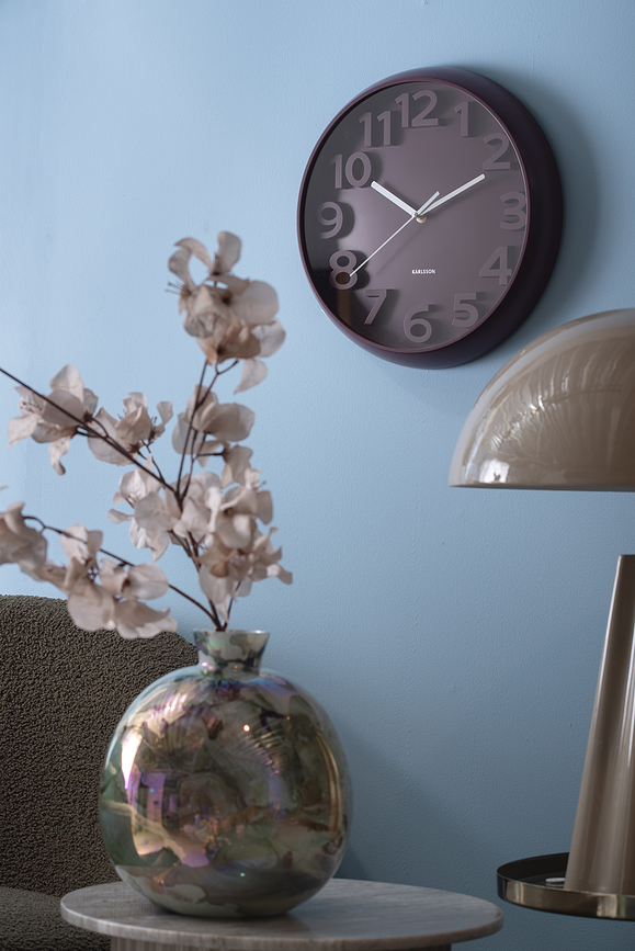 Elevated Classic Numbers Horloge murale, rose pastel