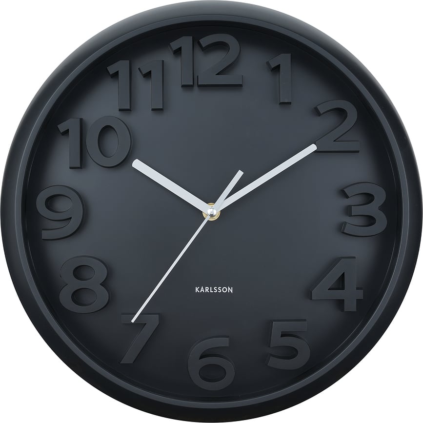 Elevated Classic Numbers Sat zidni crni mat