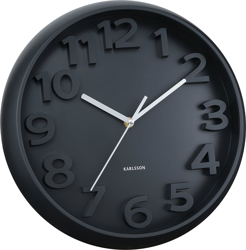 Elevated Classic Numbers Stenska ura, pastelno roza