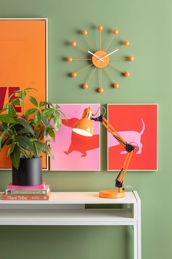 Funky Spider Stenska ura, rumena