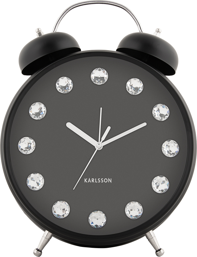 Glam Diamonds Budilica 30,5 cm crna