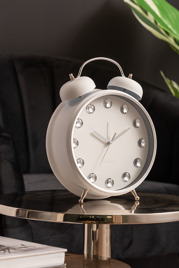 Glam Diamonds Budilica 30,5 cm bijela