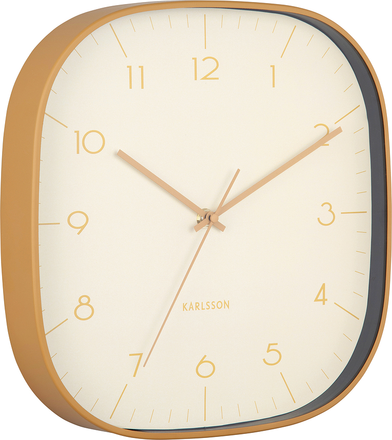 Grato Cuadrado Horloge murale, jaune