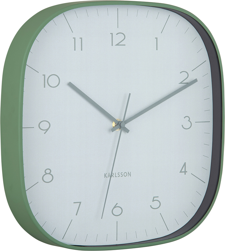 Grato Cuadrado Horloge murale, verte