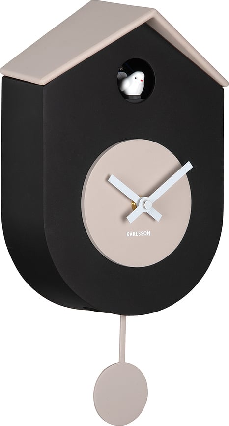 Grato Cuckoo Ρολόι Τοίχου με κούκο, μαύρο-μπεζ