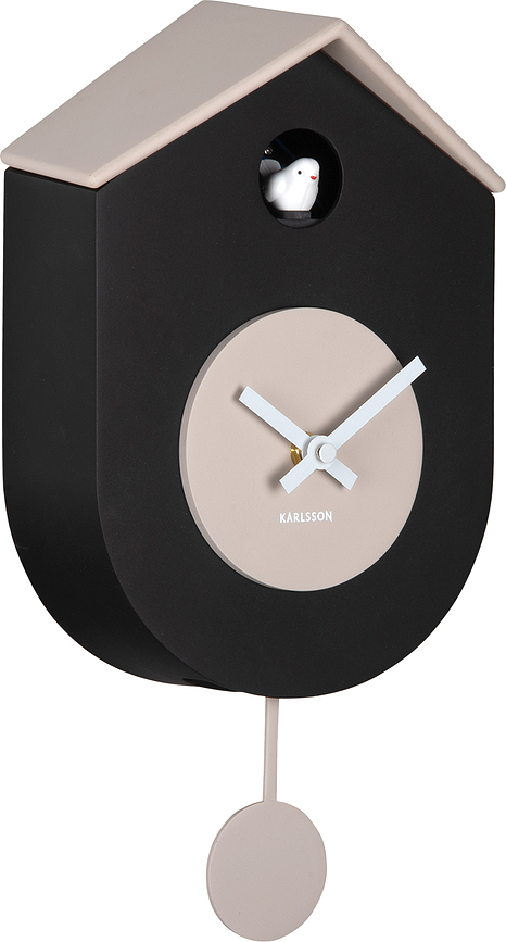 Grato Cuckoo Sat zidni s kukavicom crno-bež