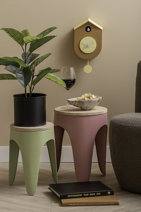 Grato Cuckoo Stenska ura s kukavico, rumeno-oranžna