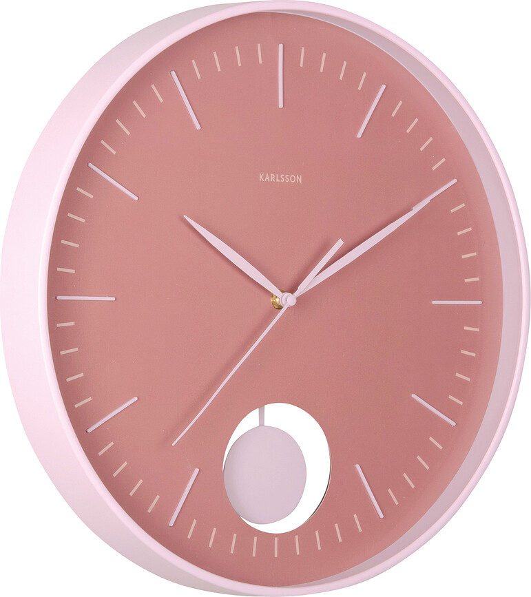 Grato Sat zidni s njihalom svijetloružičasti