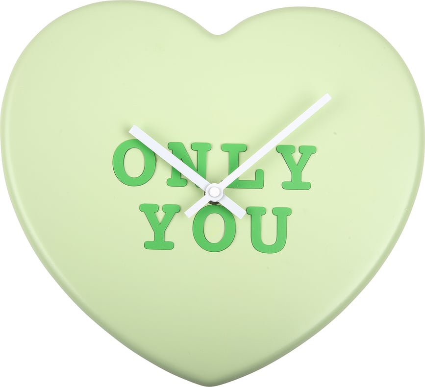 Heart Candy Only You Wall clock light green